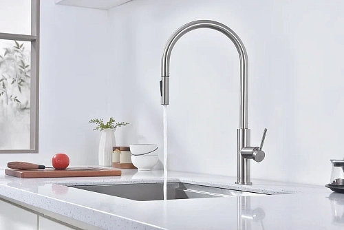 Смеситель для кухни Paulmark Senso брашированная сталь Se215180-BS Смеситель для кухни Paulmark Senso брашированная сталь Se215180-BS