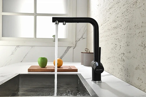 Смеситель для кухни Paulmark SERPENTINE черный Se213222-BLM Смеситель для кухни Paulmark SERPENTINE черный Se213222-BLM