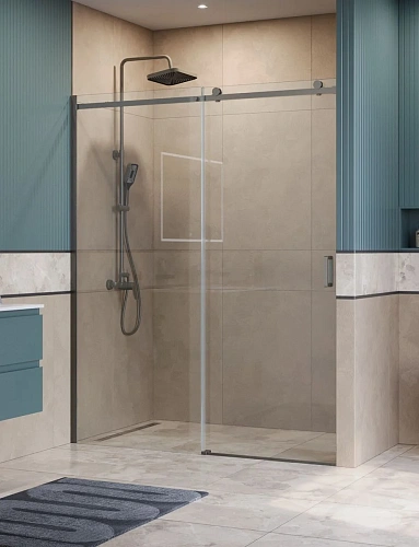 Душевая дверь BelBagno SOFT_CLOSE-2-BF-1-160-C-GM 160 см, профиль оружейная сталь, стекло прозрачное Душевая дверь BelBagno SOFT_CLOSE-2-BF-1-160-C-GM 160 см, профиль оружейная сталь, стекло прозрачное