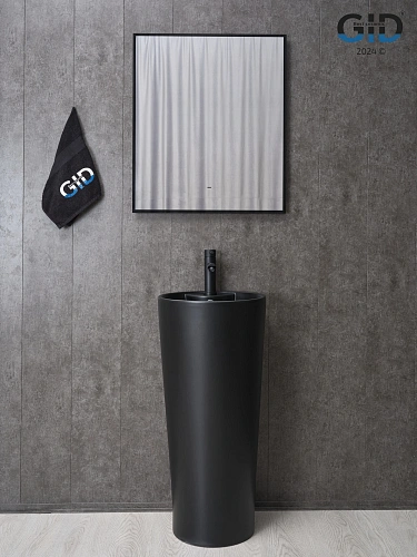 Раковина Gid Nb131bm 81120 напольная черная матовая 40x40x84 Раковина Gid Nb131bm 81120 напольная черная матовая 40x40x84