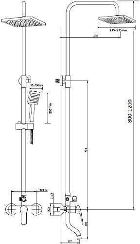 Душевая система STWORKI Гётеборг GE-03cr 553538 Душевая система STWORKI Гётеборг GE-03cr 553538