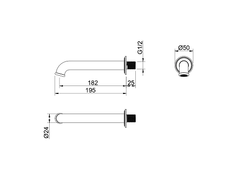 Излив Aquatek КЛАССИК AQ1541MB Черный матовый Излив Aquatek КЛАССИК AQ1541MB Черный матовый