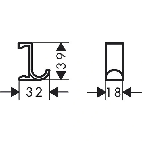 Крючок Hansgrohe WallStoris широкий, для крепления на штангу 27914700, матовый белый Крючок Hansgrohe WallStoris широкий, для крепления на штангу 27914700, матовый белый