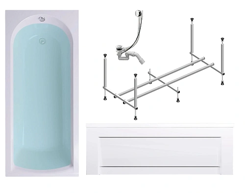 Акриловая ванна Timo MIKA1570 150x70x58 + Каркас + Слив-перелив+Фронтальная панель Акриловая ванна Timo MIKA1570 150x70x58 + Каркас + Слив-перелив+Фронтальная панель