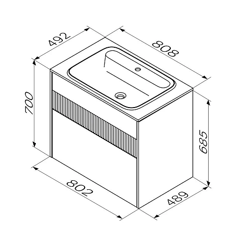 Тумба под раковину AM.PM Func M8FFUX0802WM push-to-open, 80 см, белый матовый Тумба под раковину AM.PM Func M8FFUX0802WM push-to-open, 80 см, белый матовый