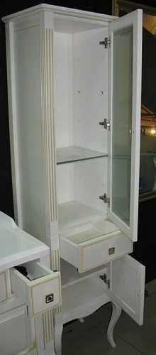 Шкаф-пенал Opadiris Лаура, белый с патиной, правый Z0000006524 Шкаф-пенал Opadiris Лаура, белый с патиной, правый Z0000006524