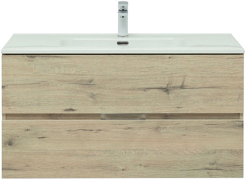 Тумба под раковину Aquanet Алвита New 100 2 ящика, дуб веллингтон белый 00277521 Тумба под раковину Aquanet Алвита New 100 2 ящика, дуб веллингтон белый 00277521