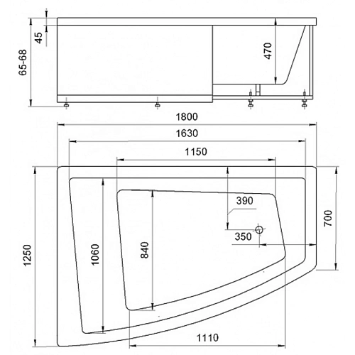 Акриловая ванна Aquatek Оракул правый гидромассПН c фрэкр ORK180-0000014 Акриловая ванна Aquatek Оракул правый гидромассПН c фрэкр ORK180-0000014
