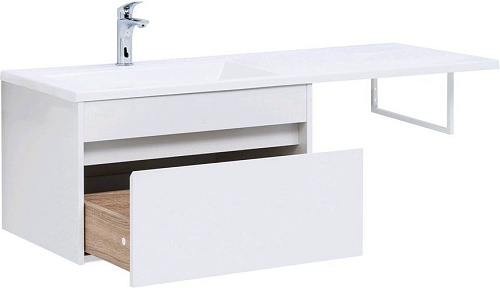 Тумба с раковиной Aquanet Токио 130 L белый (подвесная, 1 ящик) 00236917 + 00235501 Тумба с раковиной Aquanet Токио 130 L белый (подвесная, 1 ящик) 00236917 + 00235501