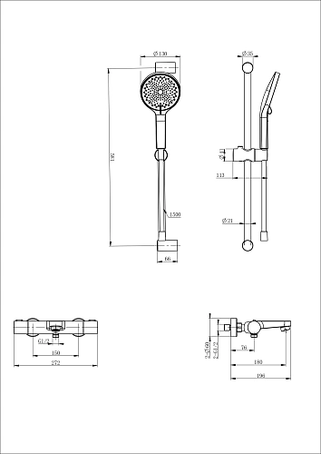 Смеситель для ванны Wonzon & Woghand с термостатом, белый матовый (WW-C2018-A-MW) Смеситель для ванны Wonzon & Woghand с термостатом, белый матовый (WW-C2018-A-MW)