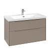 Картинка анонса товара «тумба под раковину villeroy &amp; boch subway 3.0 с подсветкой taupe / taupe c570l2vm»