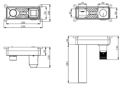 Смеситель для раковины Vincea Domus VBFW-5DM01BG встраиваемый, брашированное золото Смеситель для раковины Vincea Domus VBFW-5DM01BG встраиваемый, брашированное золото