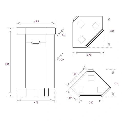 Тумба под раковину Onika Айленд 35 см 103501 напольная, белая, угловая (для Line) Тумба под раковину Onika Айленд 35 см 103501 напольная, белая, угловая (для Line)