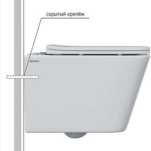 Унитаз подвесной BERGES FLOE S Rimlessсиденье дюропласт Floe S Slim SO, микролифт, быстросъём 082134 Унитаз подвесной BERGES FLOE S Rimlessсиденье дюропласт Floe S Slim SO, микролифт, быстросъём 082134