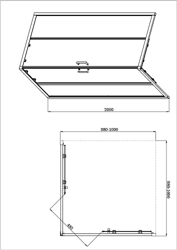 Душевой уголок Aquatek AQ.KV.100.1CH стекло прозрачное, квадратный, двери раздвижные, 200x100x100 см, профиль хром Душевой уголок Aquatek AQ.KV.100.1CH стекло прозрачное, квадратный, двери раздвижные, 200x100x100 см, профиль хром