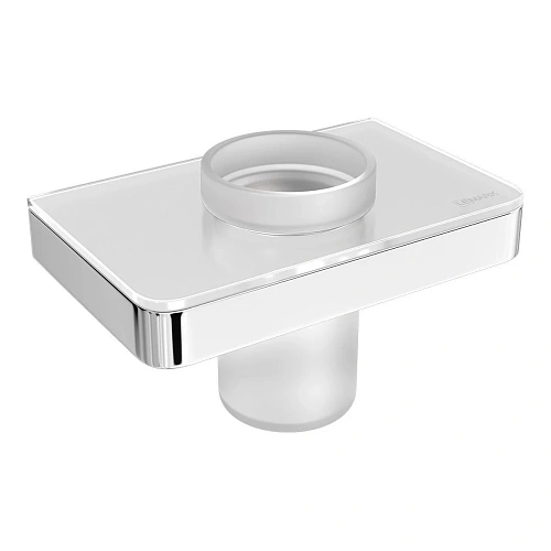 Стакан Lemark GLASS LINE с держателем, хром/белое стекло 9731034 Стакан Lemark GLASS LINE с держателем, хром/белое стекло 9731034