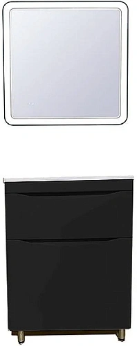 Тумба под раковину Style Line Бергамо мини 80люкс PLUS черный СС-00002313 Тумба под раковину Style Line Бергамо мини 80люкс PLUS черный СС-00002313