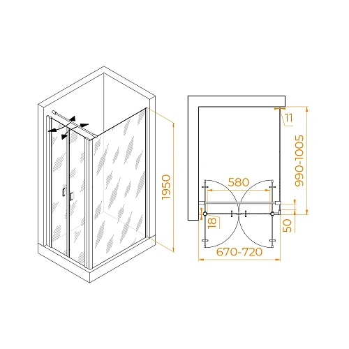 Душевой уголок RGW PA-144B (PA-104B+Z-050-2B+O-104B) 700x1000 мм 060814470-014 черный Easy Clean Душевой уголок RGW PA-144B (PA-104B+Z-050-2B+O-104B) 700x1000 мм 060814470-014 черный Easy Clean