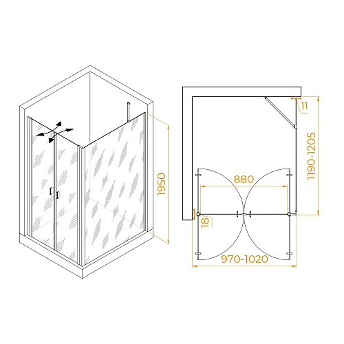 Душевой уголок RGW PA-144B (PA-104B+Z-050-2B+O-204B) 1000x1200 мм 060814402-14 черный Easy Clean Душевой уголок RGW PA-144B (PA-104B+Z-050-2B+O-204B) 1000x1200 мм 060814402-14 черный Easy Clean