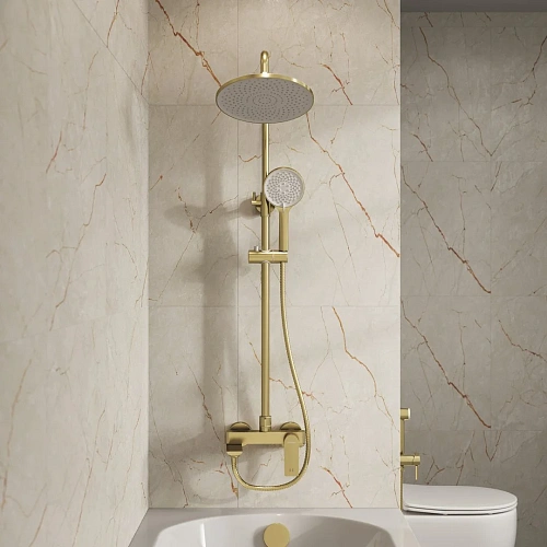 Душевая система GROSSMAN Galaxy 500.K35.01.320 золото сатиновый Душевая система GROSSMAN Galaxy 500.K35.01.320 золото сатиновый