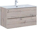 Тумба под раковину Aquanet Алвита New 90 2 ящика, дуб веллингтон белый 00303921 Тумба под раковину Aquanet Алвита New 90 2 ящика, дуб веллингтон белый 00303921