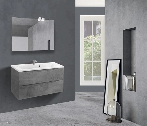 Тумба под раковину Vincea Mia 900 подвесная, 2 выкатных ящика soft close, Beton VMC-2MA900BT Тумба под раковину Vincea Mia 900 подвесная, 2 выкатных ящика soft close, Beton VMC-2MA900BT