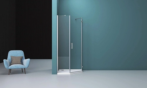 Душевой уголок BelBagno KRAFT-P-1-100-C-Cr-R 100x100 см, профиль хром, стекло прозрачное Душевой уголок BelBagno KRAFT-P-1-100-C-Cr-R 100x100 см, профиль хром, стекло прозрачное