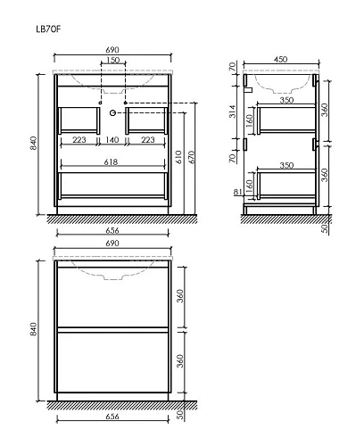Тумба под раковину Sancos Libra Floor LB70FECH напольная, 690х450х840 дуб чарльстон Тумба под раковину Sancos Libra Floor LB70FECH напольная, 690х450х840 дуб чарльстон