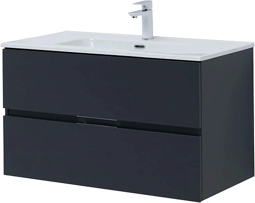 Тумба под раковину Aquanet Алвита New 90 2 ящика, антрацит 00303919 Тумба под раковину Aquanet Алвита New 90 2 ящика, антрацит 00303919