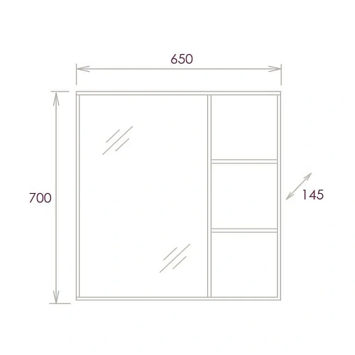 Зеркальный шкаф Onika ДЕВИС бетон чикаго 65.00У 206542 Зеркальный шкаф Onika ДЕВИС бетон чикаго 65.00У 206542