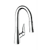 Картинка анонса товара «смеситель для кухни hansgrohe 160, с вытяжным душем, 2jet 73850000, хром»