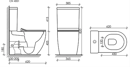Бачок для унитаза Ceramica Nova METROPOL Rimless CN4001-TMB черный матовый Бачок для унитаза Ceramica Nova METROPOL Rimless CN4001-TMB черный матовый