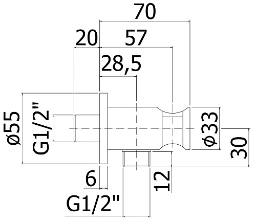 Шланговое подключение для душа Paffoni ZSUP031BO Шланговое подключение для душа Paffoni ZSUP031BO