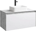 Корпус тумбы под раковину подвесной, цвет бетон светлый, 100 см без фасадов AQWELLA Mobi MOB0110BS Корпус тумбы под раковину подвесной, цвет бетон светлый, 100 см без фасадов AQWELLA Mobi MOB0110BS