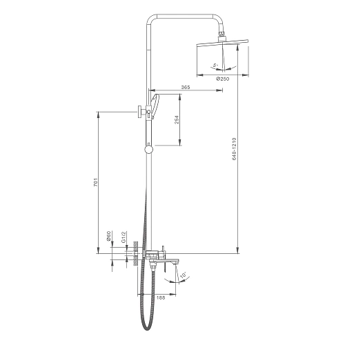Душевая система Splenka S05.24, хром Душевая система Splenka S05.24, хром