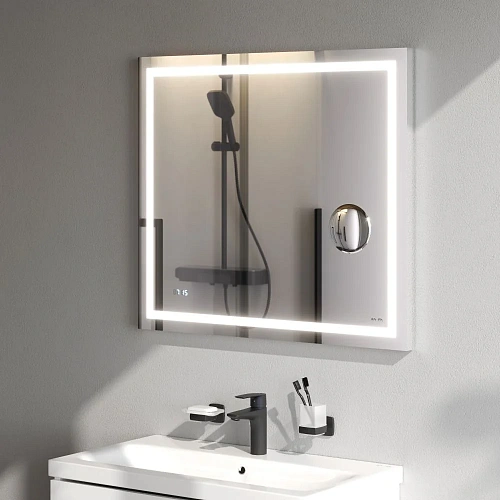 Зеркало AM.PM Gem M91AMOX0803WG с LED-подсветкой, часами 80 см Зеркало AM.PM Gem M91AMOX0803WG с LED-подсветкой, часами 80 см