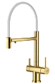 Смеситель для кухни Splenka S70.63.03 с гибким изливом с подключением к фильтру, золотой сатин Смеситель для кухни Splenka S70.63.03 с гибким изливом с подключением к фильтру, золотой сатин