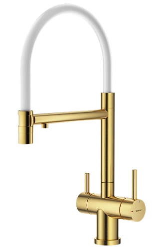Смеситель для кухни Splenka S70.63.03 с гибким изливом с подключением к фильтру, золотой сатин Смеситель для кухни Splenka S70.63.03 с гибким изливом с подключением к фильтру, золотой сатин