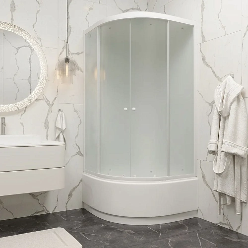Душевая кабина Parly EB921 900x900 профиль белый, стекло матовое Душевая кабина Parly EB921 900x900 профиль белый, стекло матовое