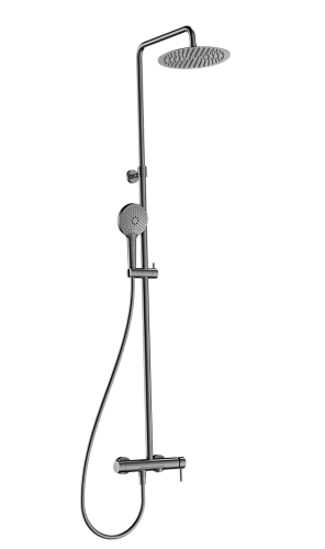 Душевая система AQUAme AQM8011GM со смесителем и изливом, лейка 3 режима 1100-1500мм, металл Душевая система AQUAme AQM8011GM со смесителем и изливом, лейка 3 режима 1100-1500мм, металл