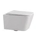 Унитаз подвесной ABBER Rechteck AC1201 белый, безободковый с крышкой микролифт Унитаз подвесной ABBER Rechteck AC1201 белый, безободковый с крышкой микролифт