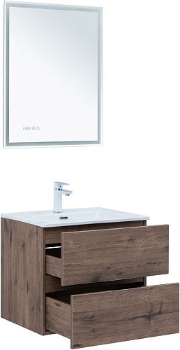 Тумба под раковину Aquanet Алвита New 60 2 ящика, дуб веллингтон табак 00334184 подвесная Тумба под раковину Aquanet Алвита New 60 2 ящика, дуб веллингтон табак 00334184 подвесная