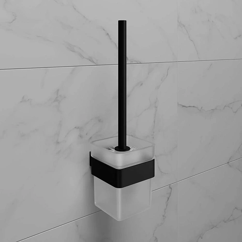 Ершик для унитаза Lemark SMOOTH LINE с держателем, чёрный матовый 9762020 Ершик для унитаза Lemark SMOOTH LINE с держателем, чёрный матовый 9762020