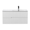 Картинка анонса товара «тумба под раковину cezares duet-n-1000-2c-so-bl-r bianco lucido 1000x457 подвесная»
