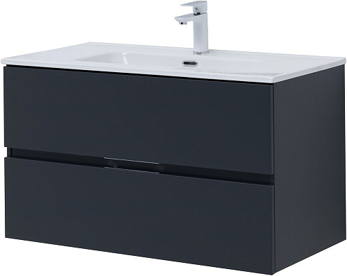 Тумба под раковину Aquanet Алвита New 90 2 ящика, антрацит 00303919 Тумба под раковину Aquanet Алвита New 90 2 ящика, антрацит 00303919