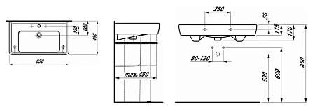 Раковина Laufen Pro A 1395.6 (8.1395.6.000.104.1) 850x480мм Раковина Laufen Pro A 1395.6 (8.1395.6.000.104.1) 850x480мм