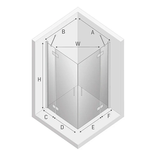 Душевой уголок NEW TRENDY NEW RENOMA 2D 110x80x195 D-0374A/D-0107A хром Душевой уголок NEW TRENDY NEW RENOMA 2D 110x80x195 D-0374A/D-0107A хром