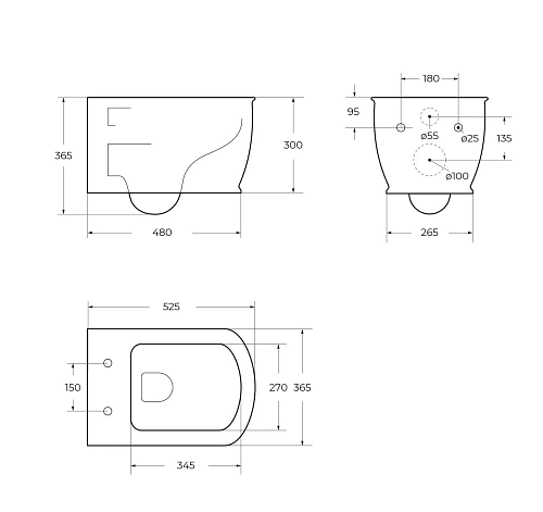 Унитаз подвесной BelBagno PRADO BB10150CH/BB10150SC безободковый с сиденьем Унитаз подвесной BelBagno PRADO BB10150CH/BB10150SC безободковый с сиденьем