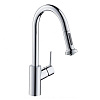 Картинка анонса товара «смеситель для кухни hansgrohe 200, eco, с вытяжным душем, 2jet, sbox 73879000, хром»