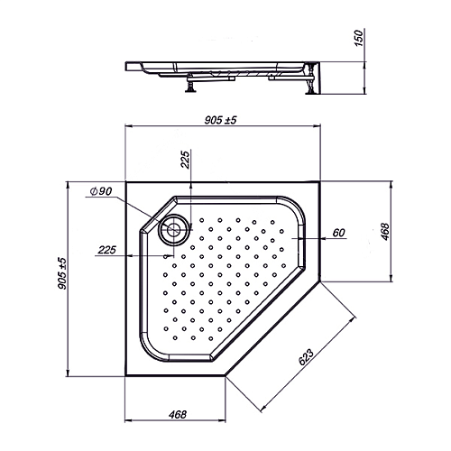 Душевой поддон Vincea VST-3AP-9090, 900x900x150 Душевой поддон Vincea VST-3AP-9090, 900x900x150